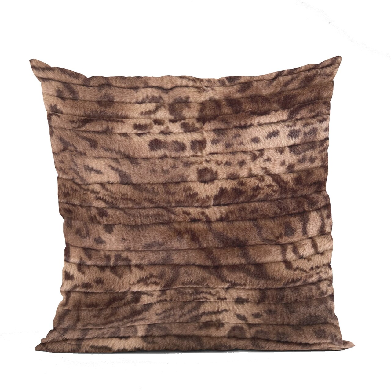 Edge Collections - Double sided 12" x 20" - Brown - Luxurious Faux Fur Throw Pillow - 1 Piece